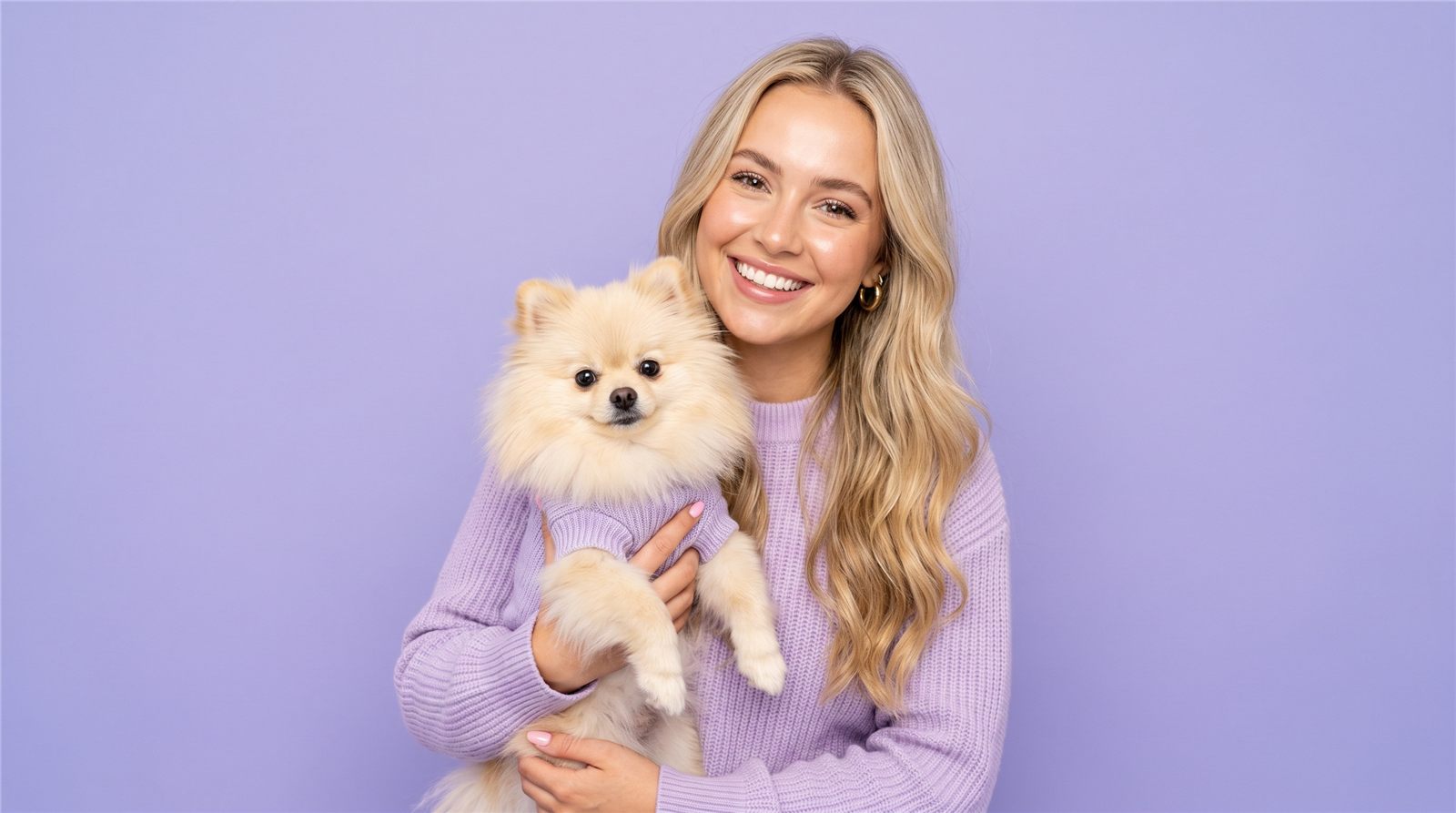 Woman walking dog with Paws Care essentials